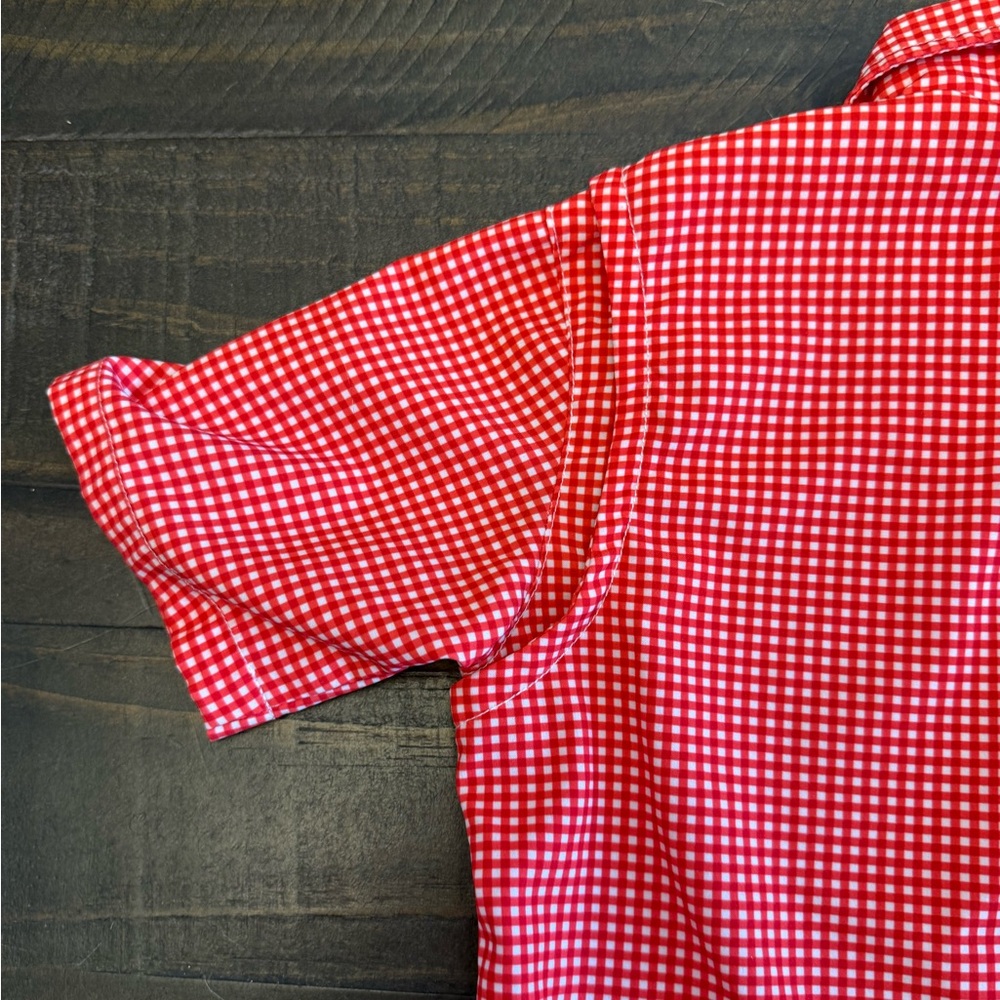 Blue Quail Little Girls Gingham Guayabera Red White Dress 2T - Picture 11 of 15